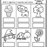 Adjective Worksheet For Kindergarten First Grade And Second Grade