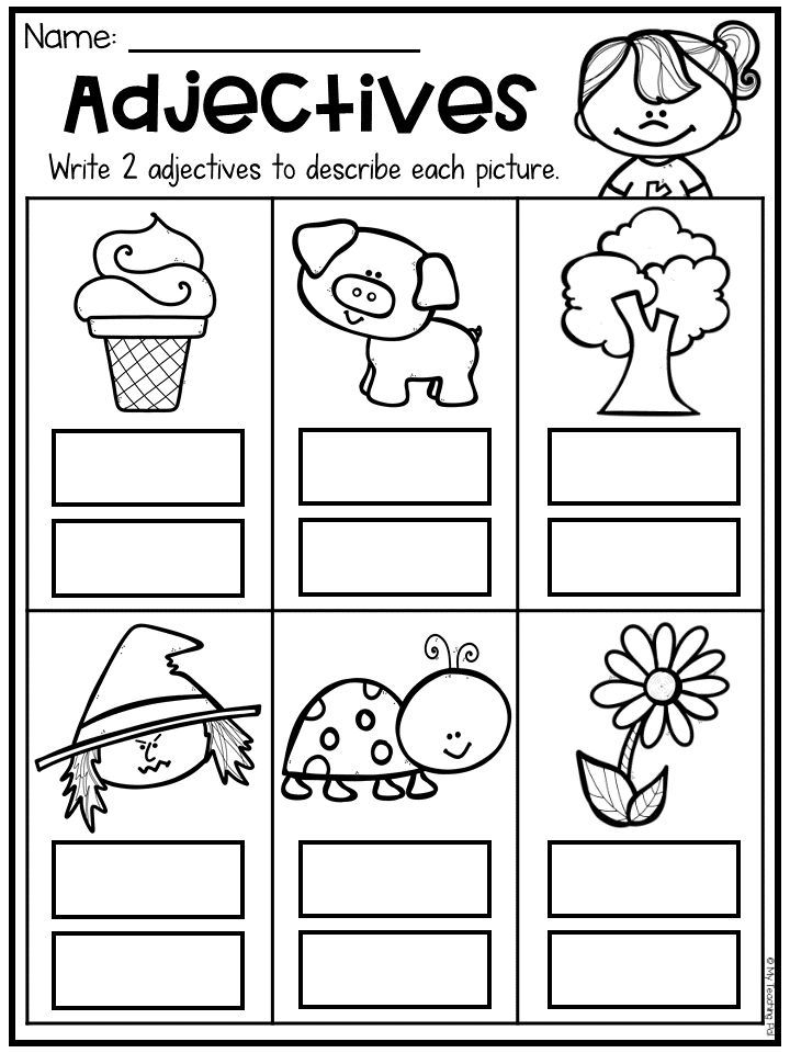 Adjective Worksheet For Kindergarten First Grade And Second Grade 