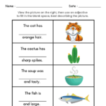 Adjective Worksheets For Grade 1