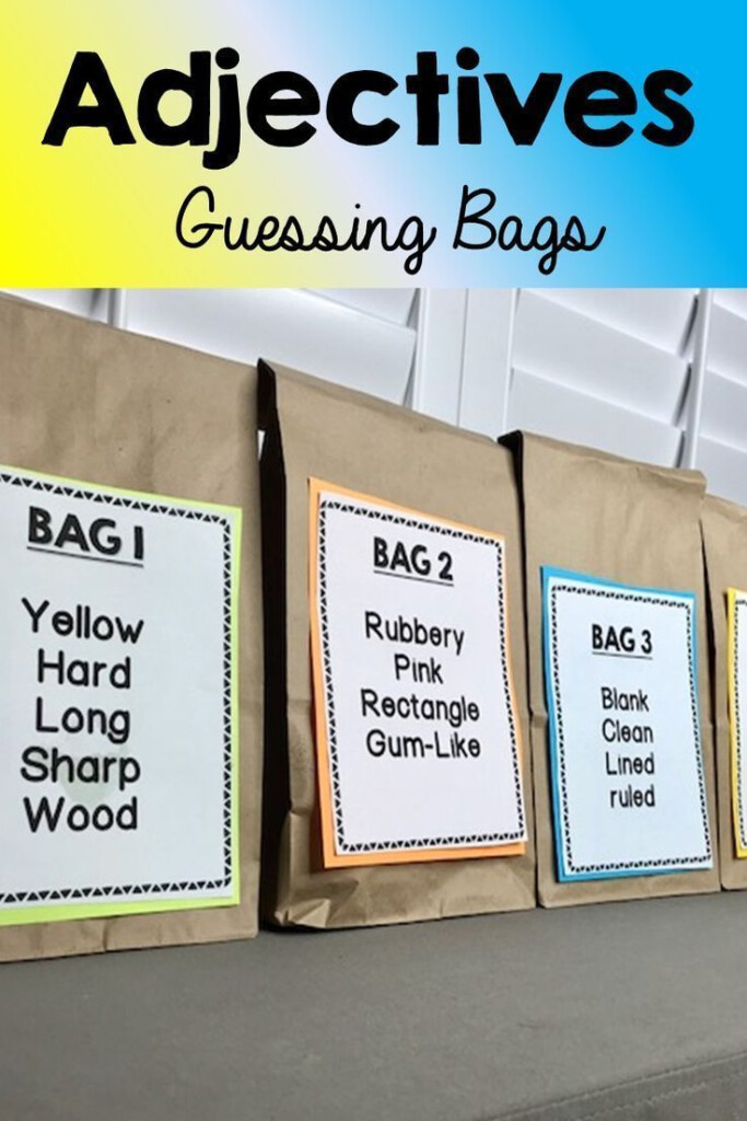 Adjectives Activities Guessing Bags Adjectives Activities Teaching 