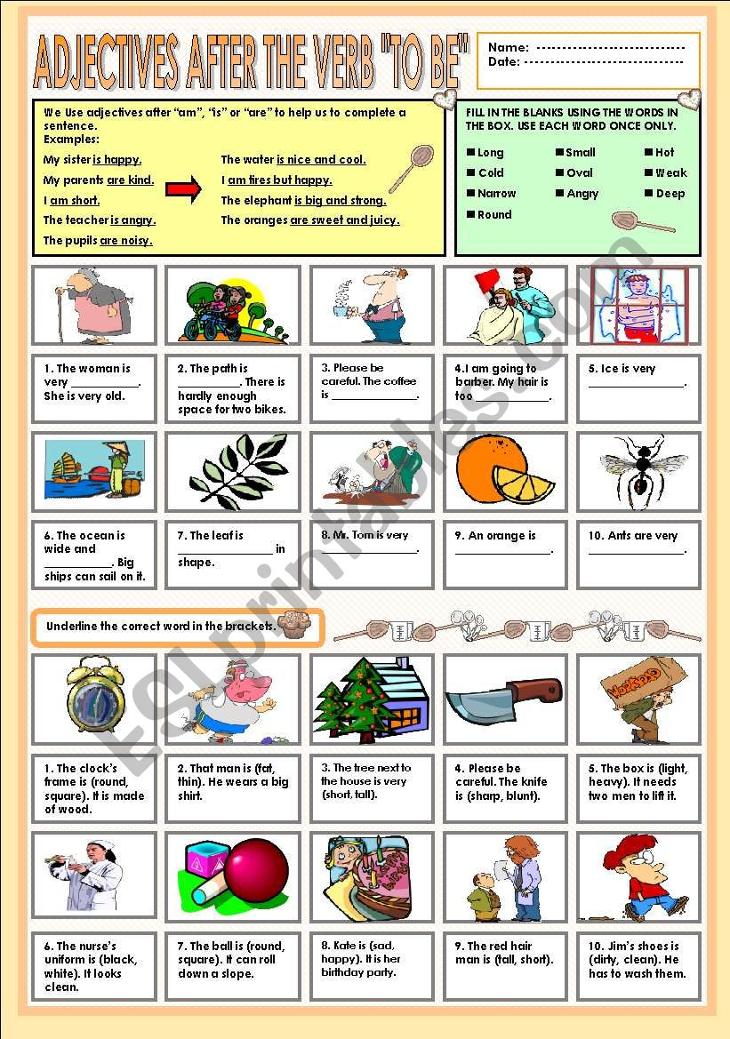 Adjectives After The Verb To Be ESL Worksheet By Ayrin