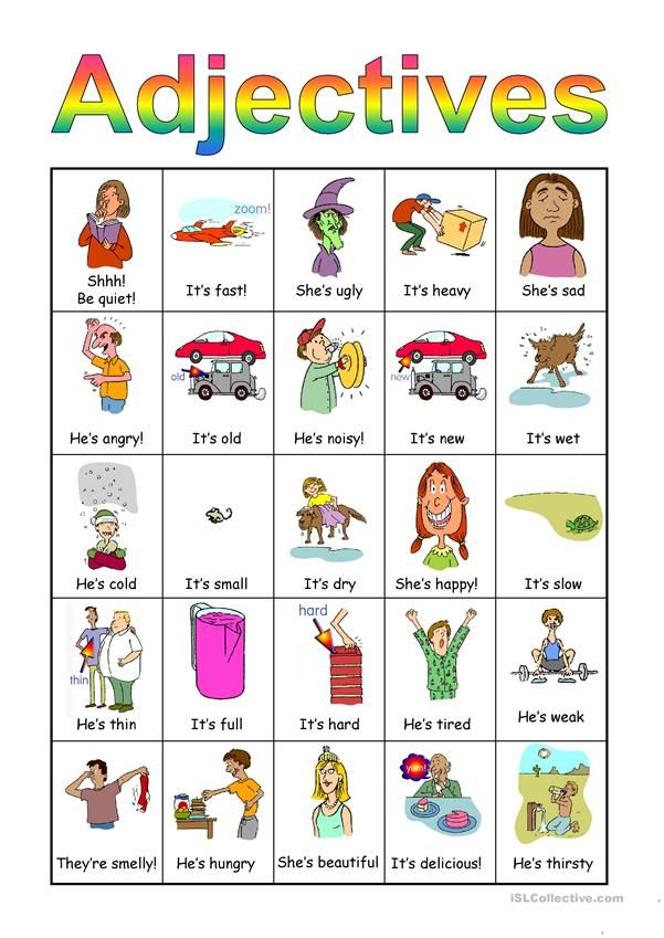 Adjectives Bingo Set English ESL Powerpoints For Distance Learning