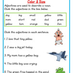 Adjectives Color And Size Worksheet English Grammar For Kids English