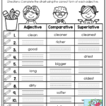 Adjectives Comparative And Superlative Complete The Chart Using The