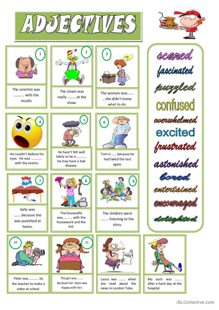 ADJECTIVES ENDING IN ED English ESL Worksheets Pdf Doc