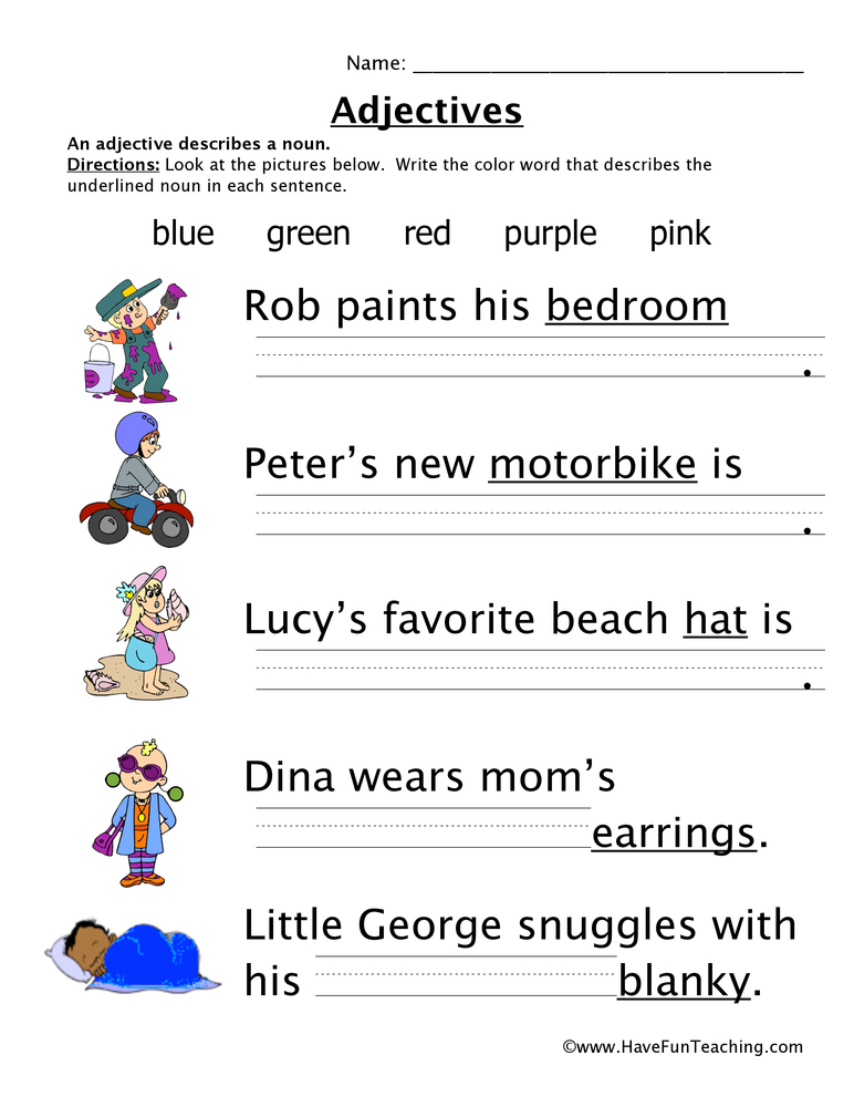 Adjectives For Colors And Shapes Worksheets Free Printable Adjectives 