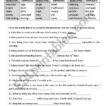 Adjectives For Places Worksheets Adjectiveworksheets