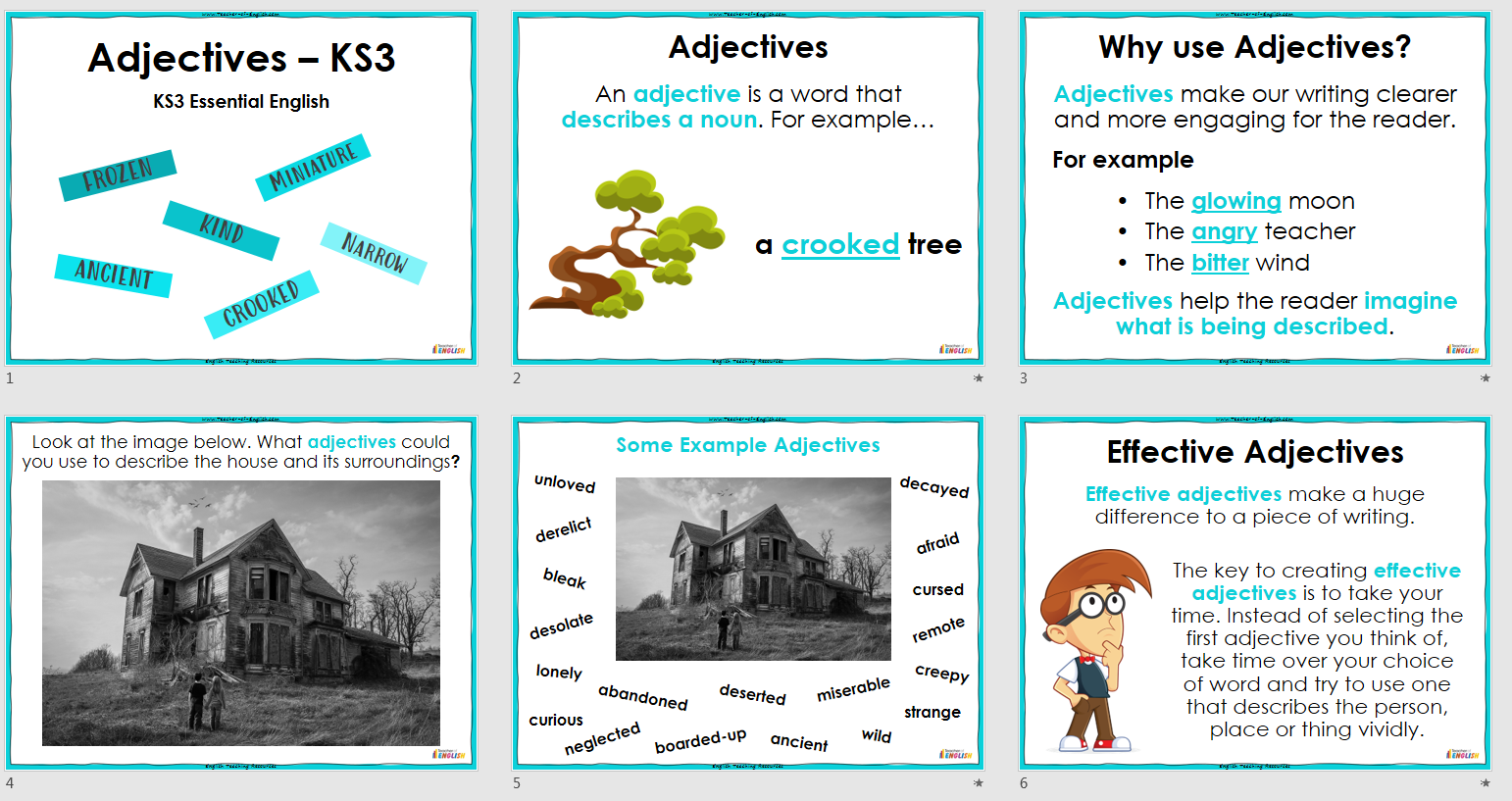 Adjectives KS3 English Essentials Teaching Resources