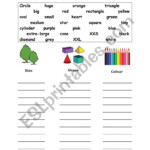 Adjectives Of Shape Size And Colour ESL Worksheet By TeacherJessie912