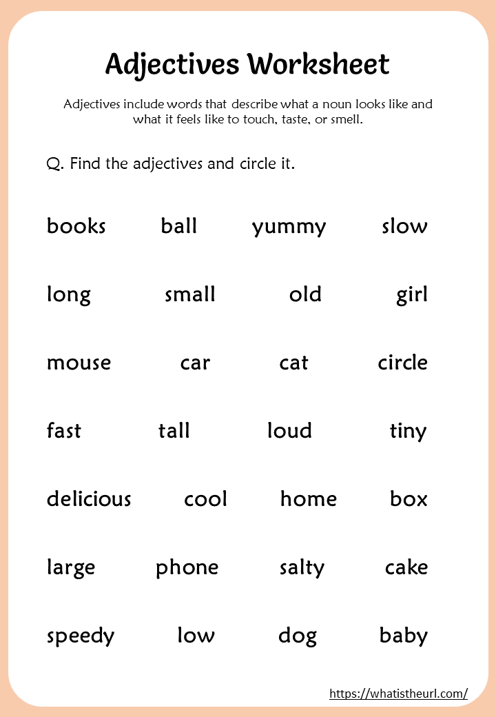 Adjectives worksheet for 1st grade Your Home Teacher