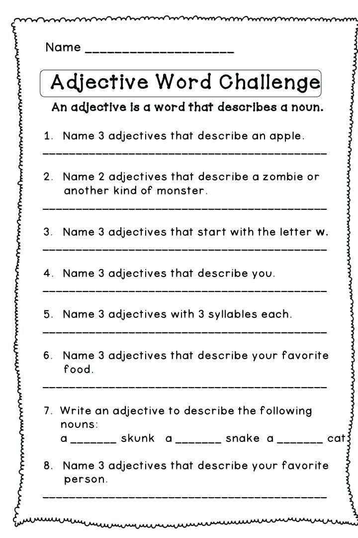 Adjectives Worksheet Grade 5 Pdf Free Printable Adjectives Worksheets