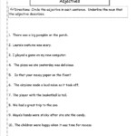 Adjectives Worksheet Sixth Grade