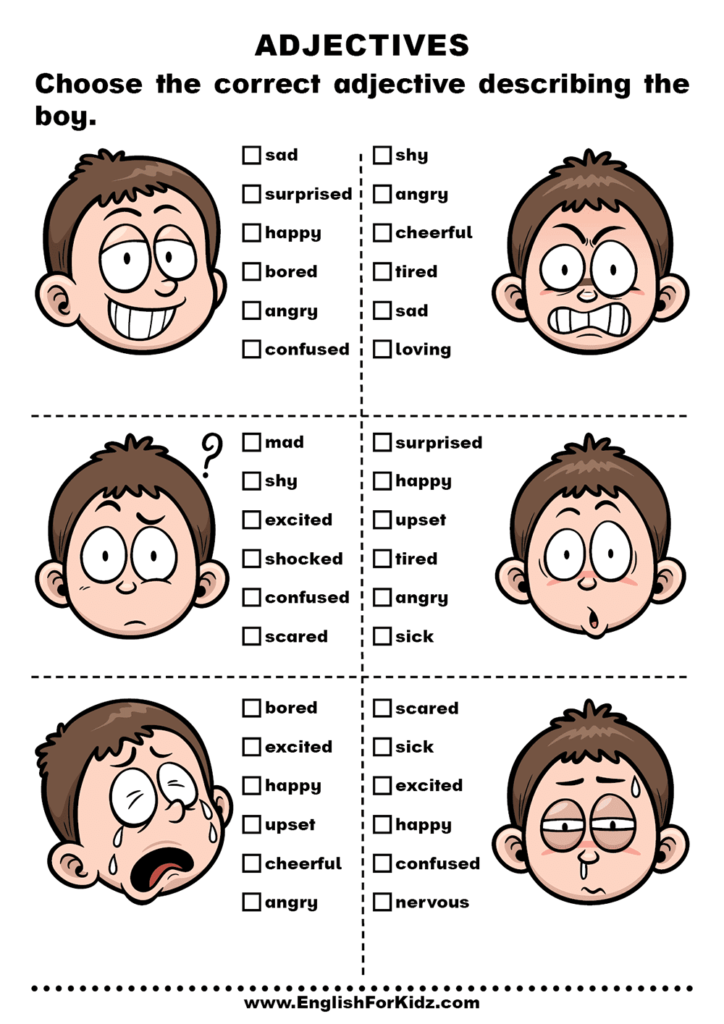 Adjectives Worksheets And Exercises