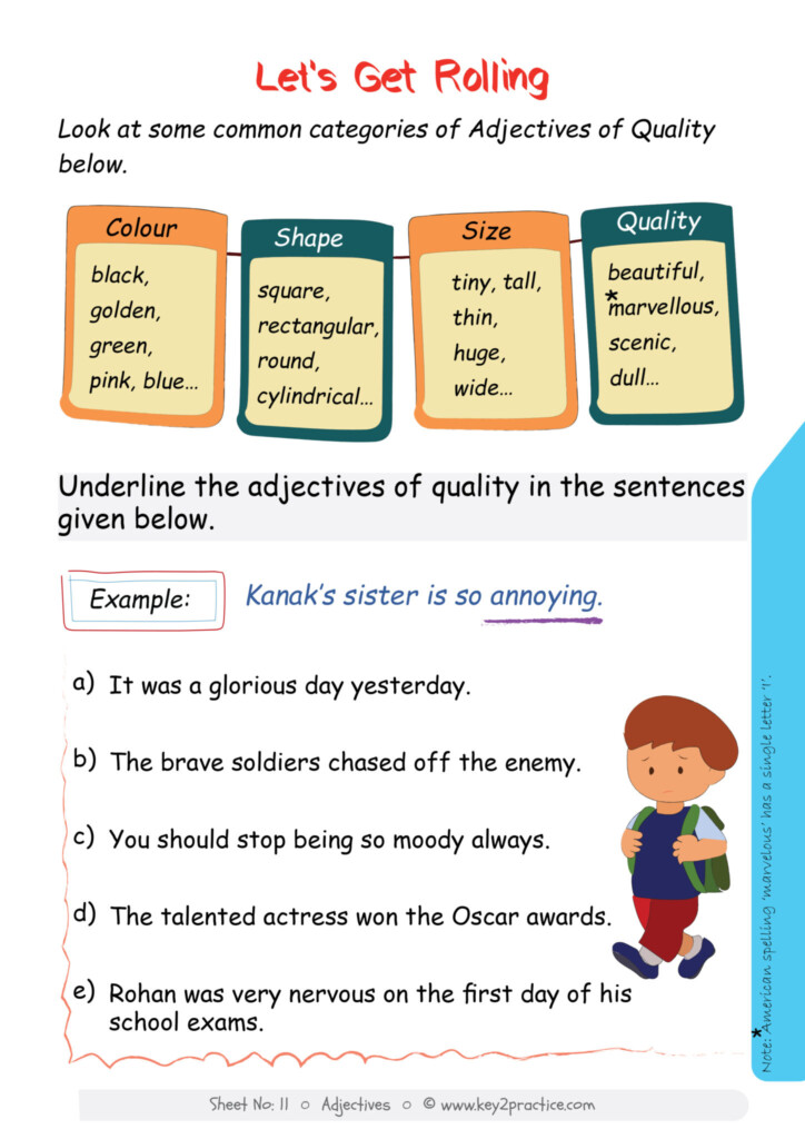 Adjectives Worksheets For Grade 5 With Answers Free Printable 