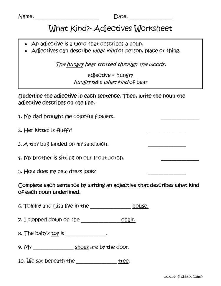 Adjectives Worksheets Regular Adjectives Worksheets Db excel