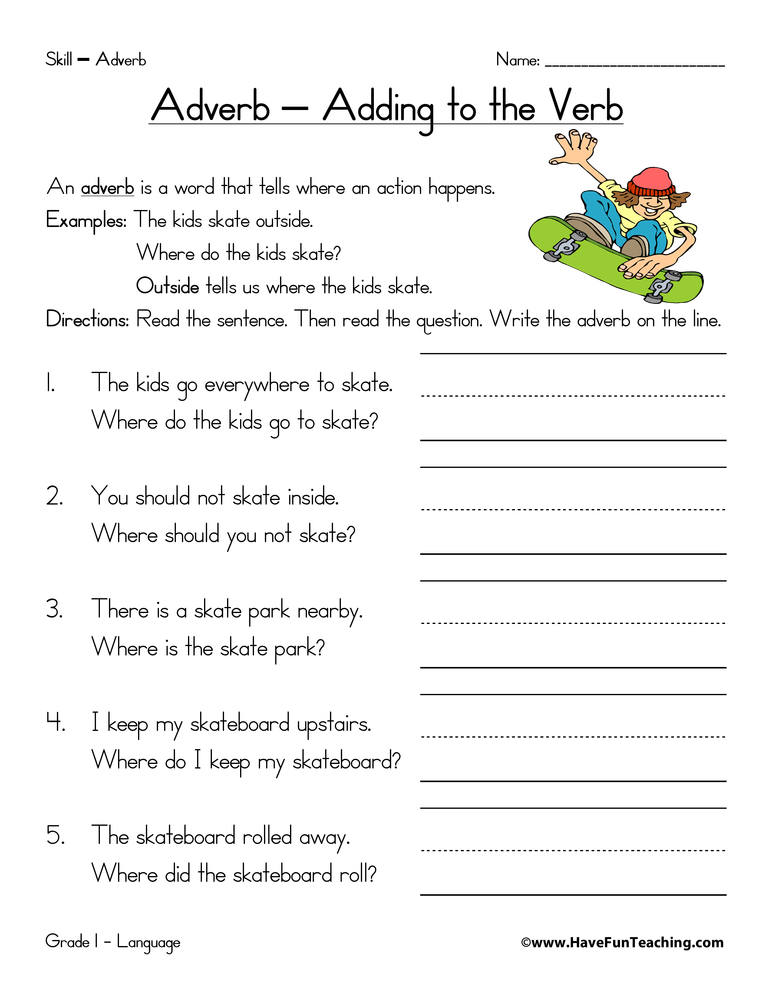 Adverb Where Worksheet Have Fun Teaching