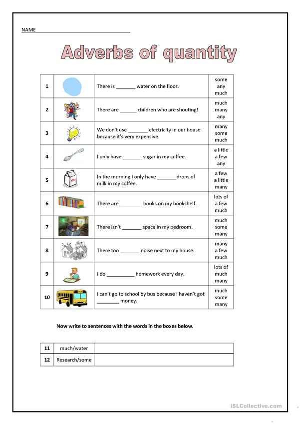 Adverbs Of Quantity English ESL Worksheets Adverbs Adjective Of 