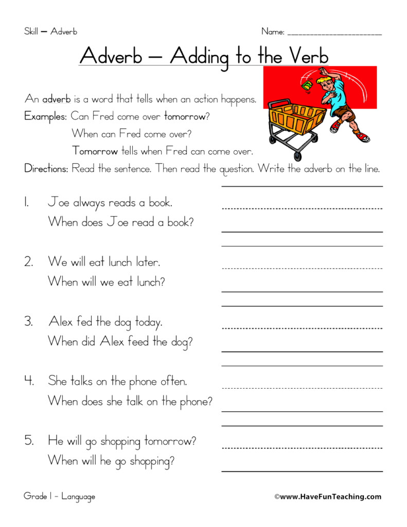Adverbs Worksheet For Class 3rd Third Grade Kinds Of Adjectives 