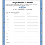 Change The Verbs To Adverbs Printable 3rd 4th Grade Grammar Activity