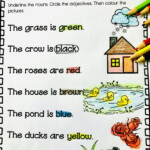 Circle The Adjectives In The Sentences And Colour The Pictures Based On