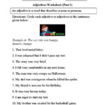 Circling Adjectives Worksheet Part 1 Adjective Worksheet Describing