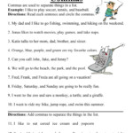 Commas In A List Worksheet By Teach Simple