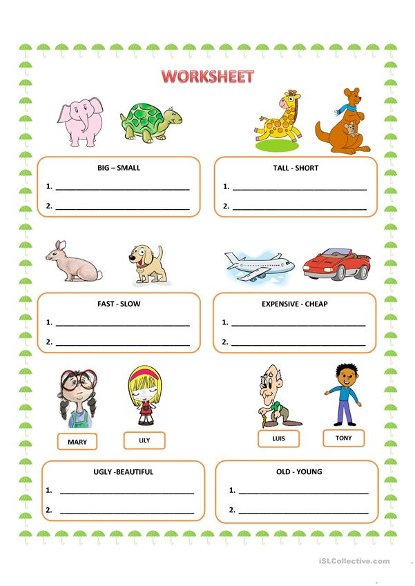 COMPARATIVE ADJECTIVES English ESL Worksheets For Distance Learning 
