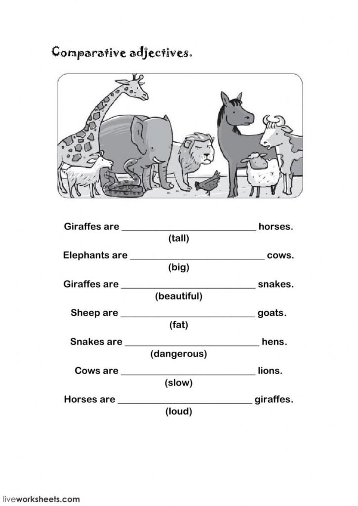 Comparative Adjectives Ficha Interactiva Comparativos En Ingles 
