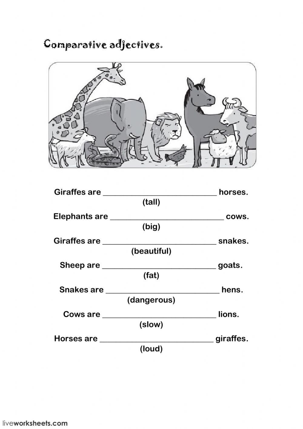 Comparative Adjectives Ficha Interactiva Comparativos En Ingles