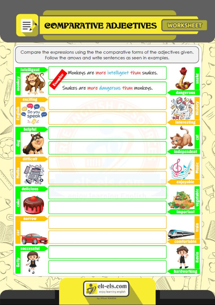 Comparative Adjectives Worksheet