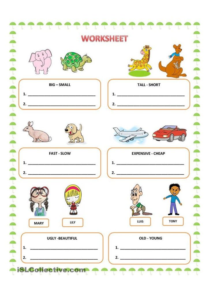 Comparative Adjectives Worksheets 2nd Grade