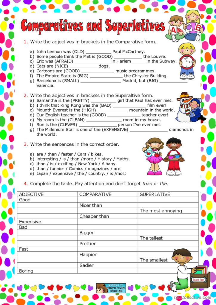 Comparatives And Superlatives English ESL Worksheets Pdf Doc