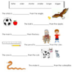 Comparatives One syllable Adjective English ESL Worksheets Pdf Doc