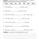 Comparing Adjectives Fill In Blank Worksheet Have Fun Teaching