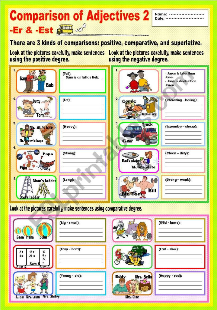 Comparison Of Adjectives 2 er est ESL Worksheet By Ayrin