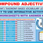 COMPOUND ADJECTIVES WORKSHEETS WITH ANSWER KEY Teaching Resources