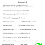 Conjunctions Worksheets For Grade 6