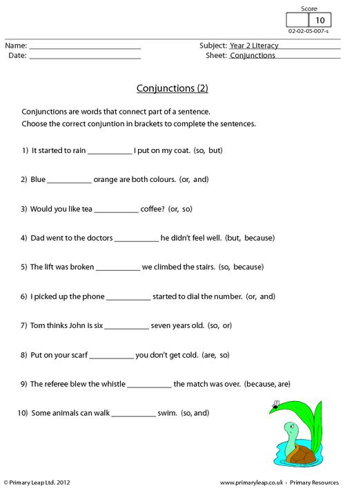 Conjunctions Worksheets For Grade 6