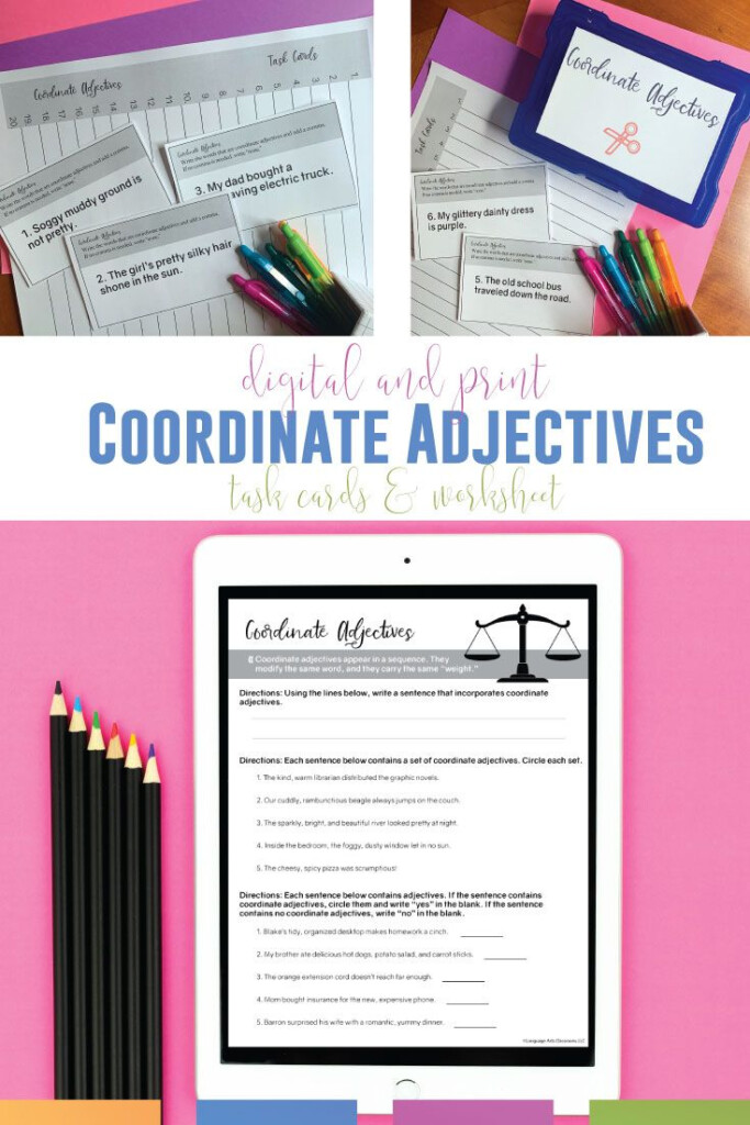 Coordinate Adjectives Worksheets