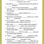 Definite And Indefinite Article Worksheet