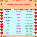 Degrees Of Irregular Adjectives Worksheets Free Printable Adjectives