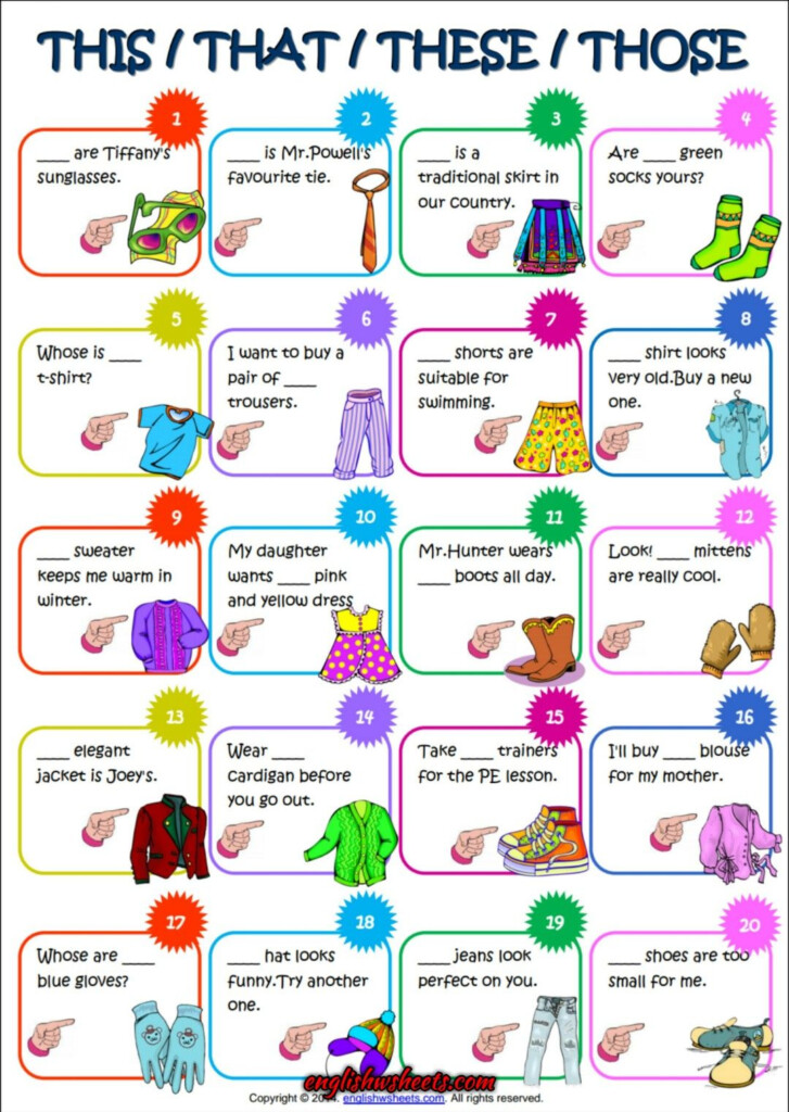 Demonstrative Adjectives And Pronouns ESL Worksheet Demonstrative 