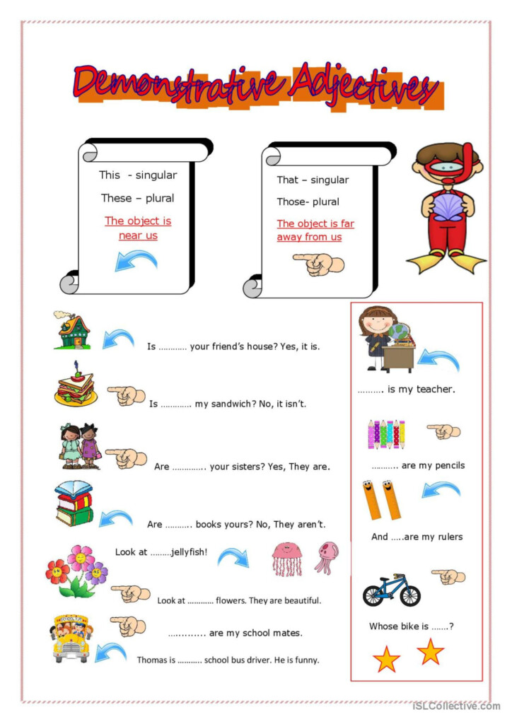 DEMONSTRATIVE ADJECTIVES English ESL Worksheets Pdf Doc