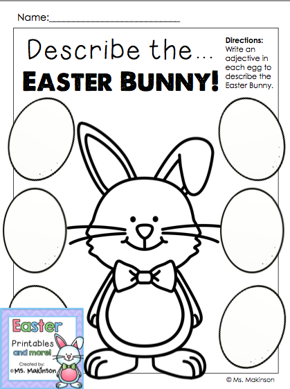 Describe The Easter Bunny Write An Adjective In Each Egg To Describe