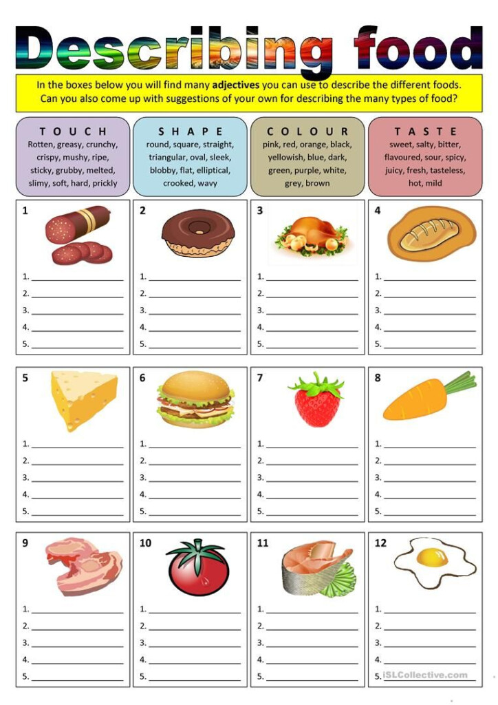 Describing Food adjectives Worksheet Free ESL Printable Worksheets 