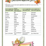 Descriptive Adjective List 2 Descriptive Adjectives List List Of