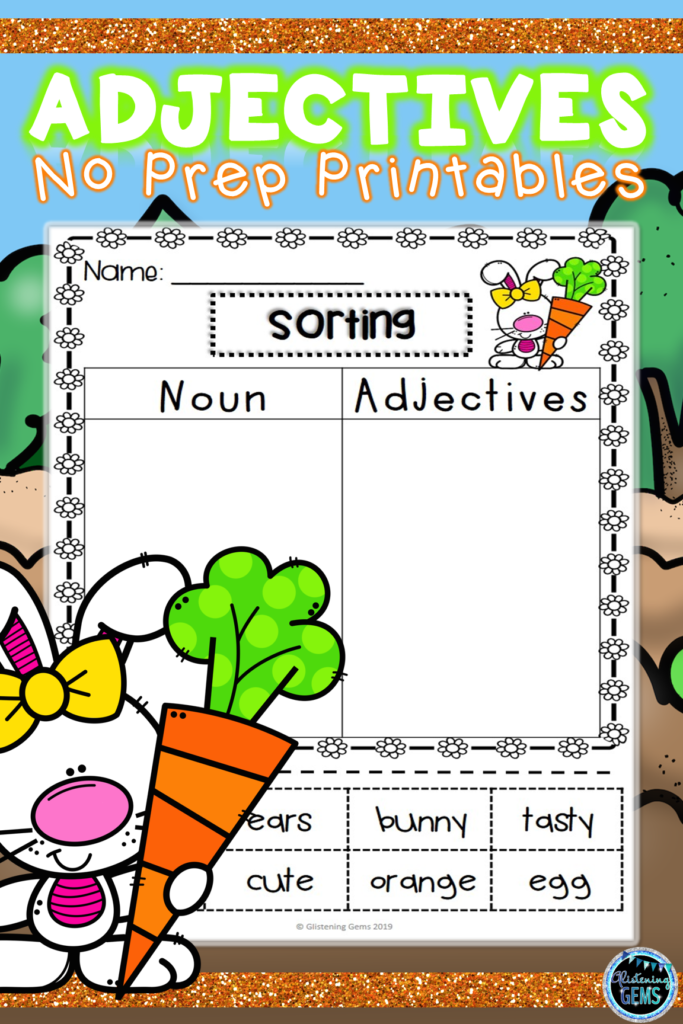 Easter Adjectives Activities Kindergarten Worksheets Sight Words 