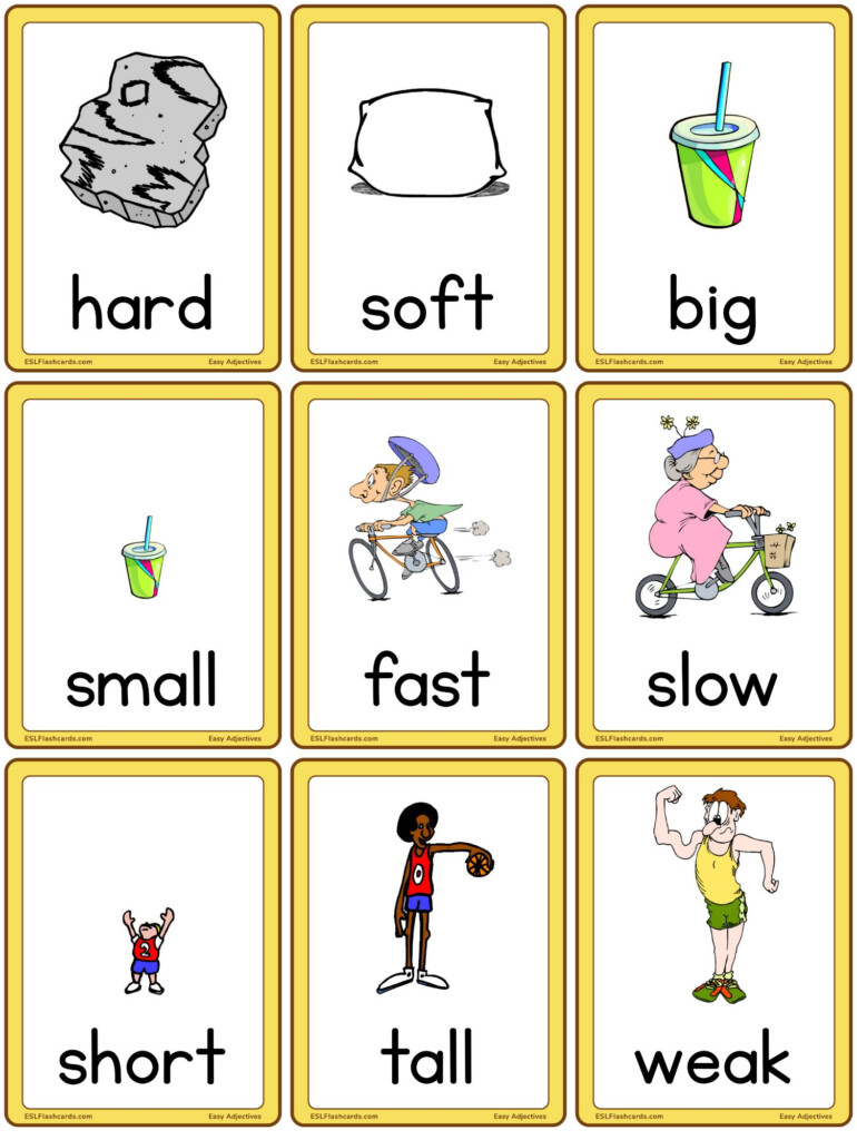 Easy Adjectives ESL Flashcards