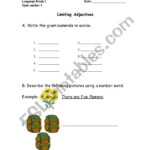 English Worksheets Limiting Adjectives Cardinal And Ordinals