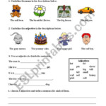 English Worksheets Nouns And Adjectives Worksheet
